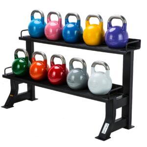 Vinyl Coated Kettlebell – Complete Set with Rack (9 Bells + 1 Rack)