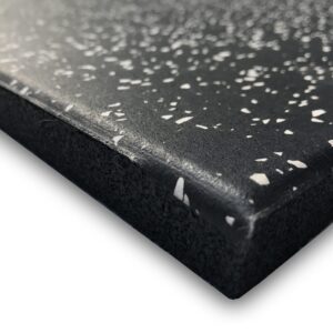 Rubber Black Tile White Speckled Surface 1m x 0.5m