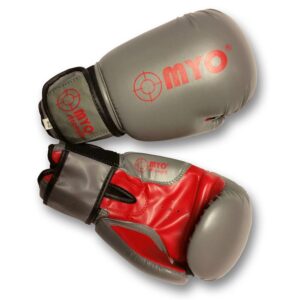Boxing Gloves – Grey/Red – PU – 12oz