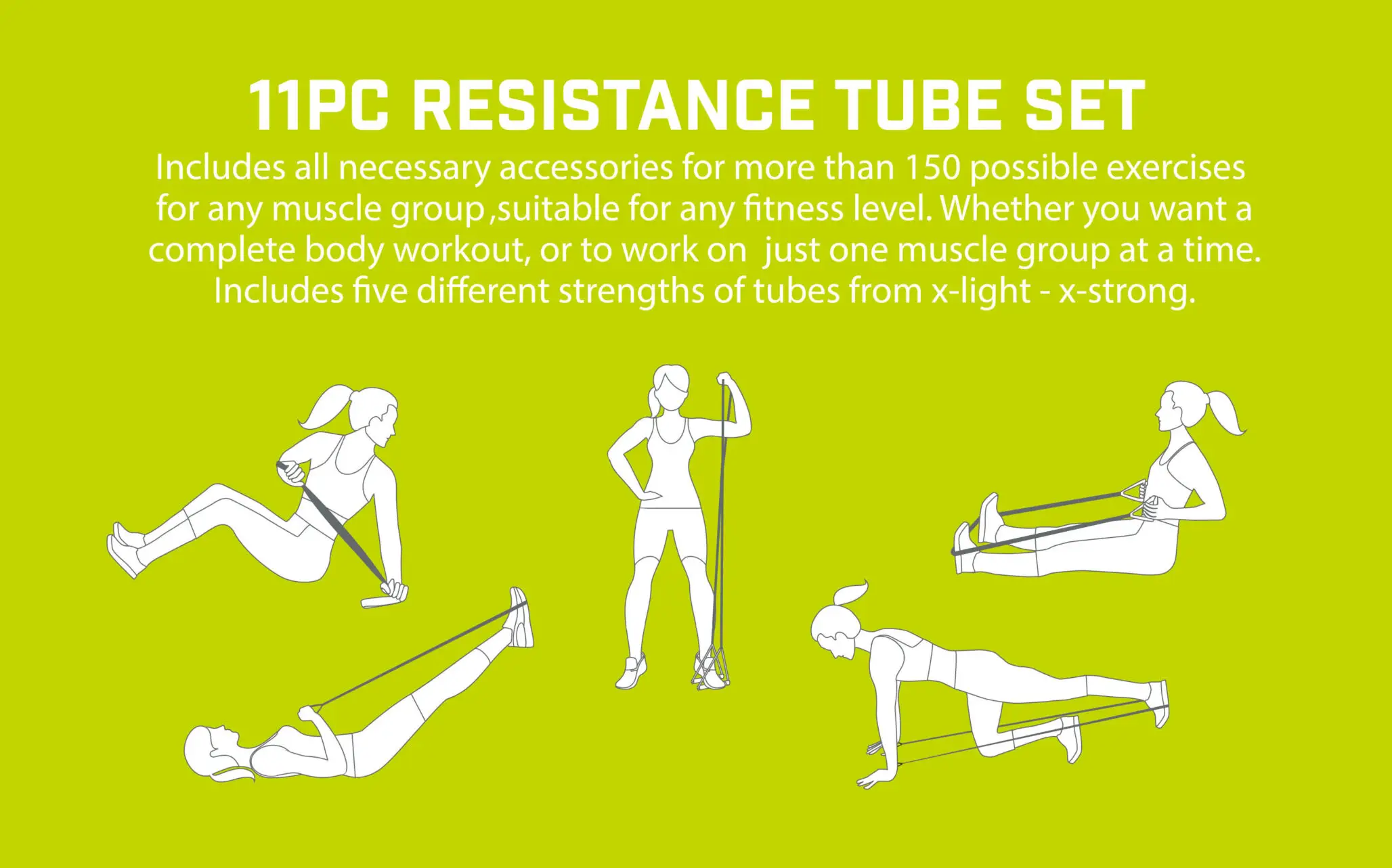 Urban Fitness 11X Resistance Tube Set