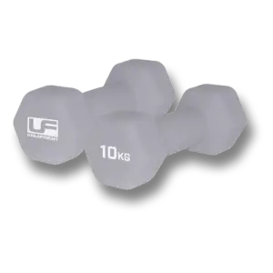 Urban Fitness Neoprene Hex Dumbbells Silver