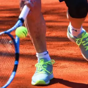 tennis ball, tennis player, tennis racket, tennis shoes, athletic, tennis, sports, tennis net, tennis court, clay court, orange court, tennis player, tennis player, tennis shoes, tennis shoes, tennis shoes, tennis shoes, tennis shoes, tennis, tennis, tennis, tennis