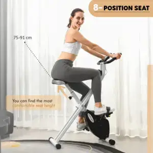 Folding Magnetic Upright Exercise Bike with Pulse Sensors