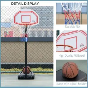 10ft Adjustable Basketball Hoop with Fillable Base