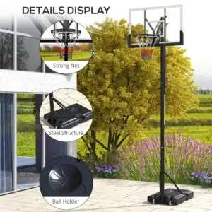 10ft Adjustable Basketball Hoop with Stand & Wheels
