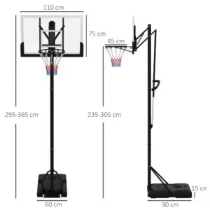 10ft Adjustable Basketball Hoop with Stand & Wheels