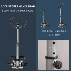 Compact Adjustable Step Machine with LCD Monitor & Handlebar