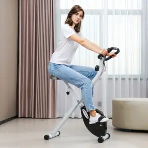 Folding Magnetic Upright Exercise Bike with Pulse Sensors