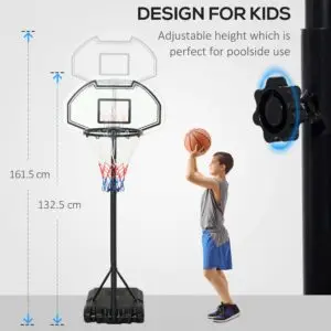 5.3ft Adjustable Basketball Hoop Stand for Kids & Teens