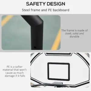 5.3ft Adjustable Basketball Hoop Stand for Kids & Teens