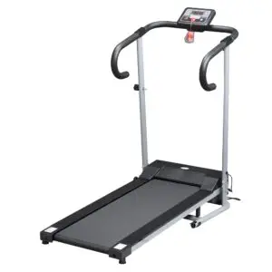 HOMCOM 500W Folding Motorised Treadmill – Compact Home Running Machine with LCD Display (10 km/h, Black/Grey)