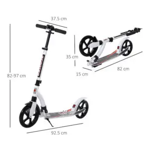 Premium Folding Stunt Scooter – Alpine White Size