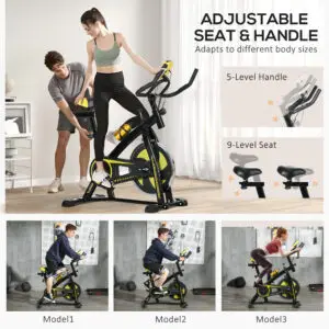 Elite 10KG Flywheel Belt Driven Indoor Spin Bike for Home & Office Gyms