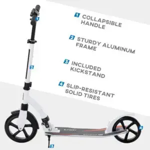 Premium Folding Stunt Scooter – Alpine White Features