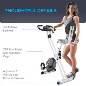 Premium Home, School & Office Foldable Exercise Bike with 8-Level Magnetic Resistance