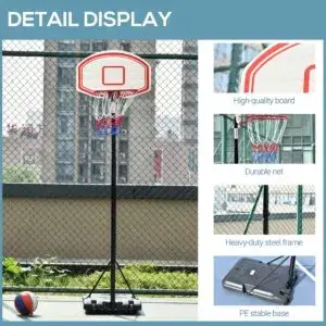 7ft Adjustable Basketball Hoop with Fillable Base