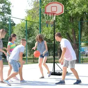 7ft Adjustable Basketball Hoop with Fillable Base