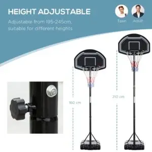 8.3ft Adjustable Basketball Hoop Stand with Wheels
