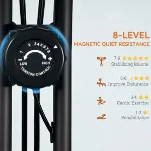 Folding Magnetic Exercise Bike with Resistance Bands & Backrest