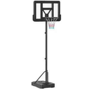 10ft Basketball Hoop with Wheels – SPORTNOW Elite Adjustable Court System (Black)