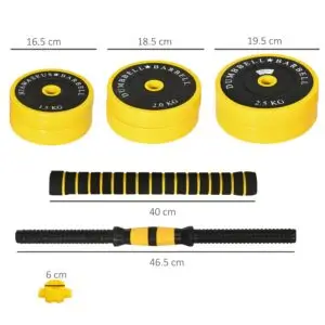 Adjustable 25kg Pro Dumbbell and Barbell Weight Set