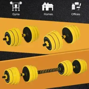 Adjustable 25kg Pro Dumbbell and Barbell Weight Set