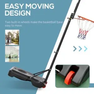 Adjustable Portable Basketball Hoop with Stand and Fillable Base – 160cm-210m Height Range