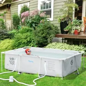 Premium 9.5 ft x 6.2ft Outdoor Swimming Pool with Filter Pump