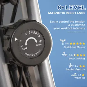 HOMCOM Foldable Magnetic Exercise Bike with Arm Resistance Bands