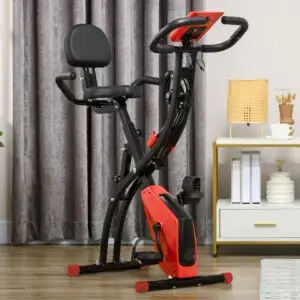 2-in-1 Foldable Exercise Bike with Resistance Bands