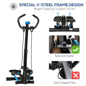 Elite Adjustable Step Machine with Handlebar & LCD Display