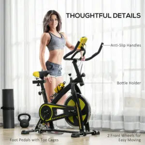 Elite 10KG Flywheel Belt Driven Indoor Spin Bike for Home & Office Gyms