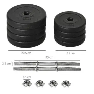 Elite 20kg Adjustable Dumbbell & Barbell Set