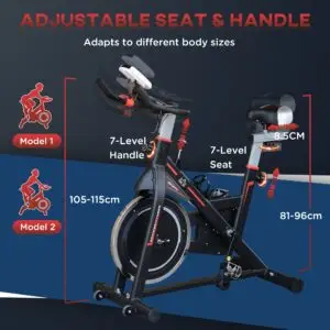 Elite Belt-Driven Spin Bike with LCD Display & 10kg Flywheel