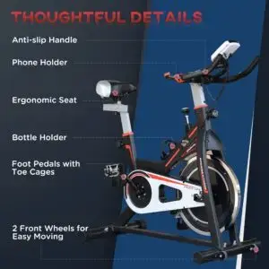 Elite Belt-Driven Spin Bike with LCD Display & 10kg Flywheel