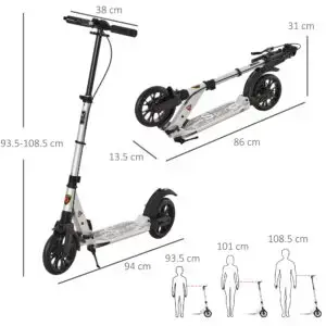 Premium Folding Stunt Scooter with Shock Mitigation System Size