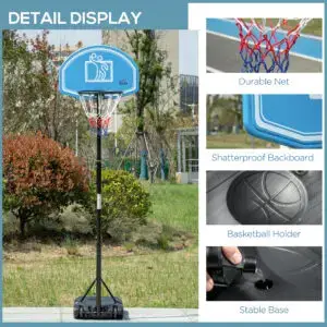 6.9ft Adjustable Basketball Hoop – HOMCOM Blue Series Court System