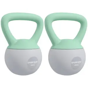 SPORTNOW 2 x 4kg Soft Kettlebell, Kettle Bell with Non-Slip Handle, for Home Gym, Strength Training, Cardio - Grey and Green