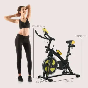 Elite 10KG Flywheel Belt Driven Indoor Spin Bike for Home & Office Gyms