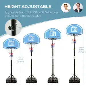 6.9ft Adjustable Basketball Hoop – HOMCOM Blue Series Court System