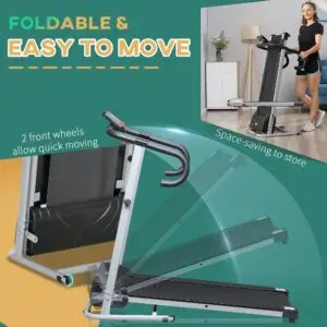 HOMCOM 500W Folding Motorised Treadmill – Compact Home Running Machine with LCD Display (10 km/h, Black/Grey)