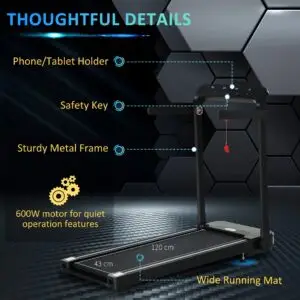 HOMCOM Foldable Running Treadmill for Home & Office