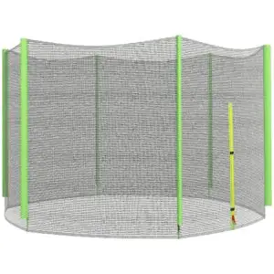 SPORTNOW 8ft Trampoline Net Replacement with 6 Plastic Pole Covers, Weather-Resistant Trampoline Netting Replacement with Zipped Entrance, Poles Not Included, Green