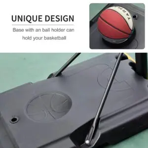 10ft Outdoor Basketball Hoop with Adjustable Stand – Ultimate Home Court System (Black)