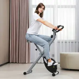 Elite SPORTNOW Folding Magnetic Exercise Bike for Home Gym