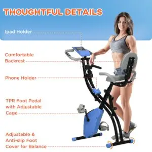 Elite Folding Magnetic Upright Exercise Bike