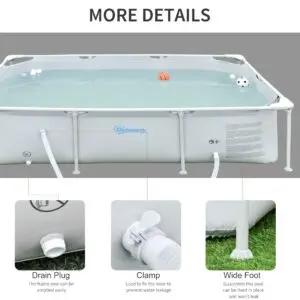 Superior 8ft x 5ft Steel Frame Above Ground Swimming Pool
