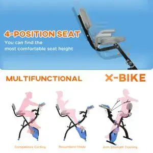 Elite Folding Magnetic Upright Exercise Bike