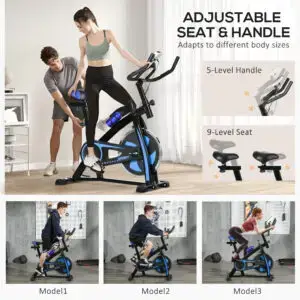 Elite Series 8KG Flywheel Belt Driven Indoor Spin Bike For Home & Office Gyms