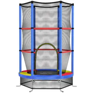 HOMCOM Kids Trampoline, with Enclosure Net, Steel Frame, for Ages 3-6 Years - MultiColoured
